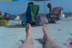 relaxing on the beach