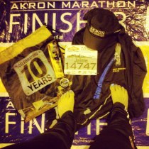 hitting my goal in the Akron half-marathon