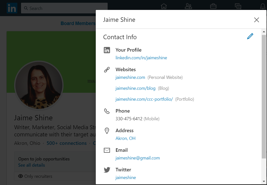 Include your contact information on your social media profiles.