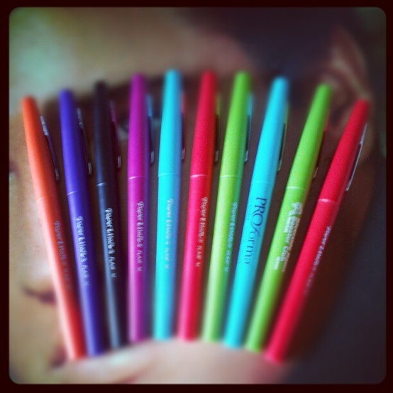 A rainbow of PaperMate Flair Pens