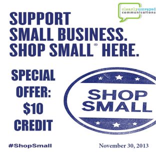 Take $10 off new business this week at CCC. Support Small Business Saturday!