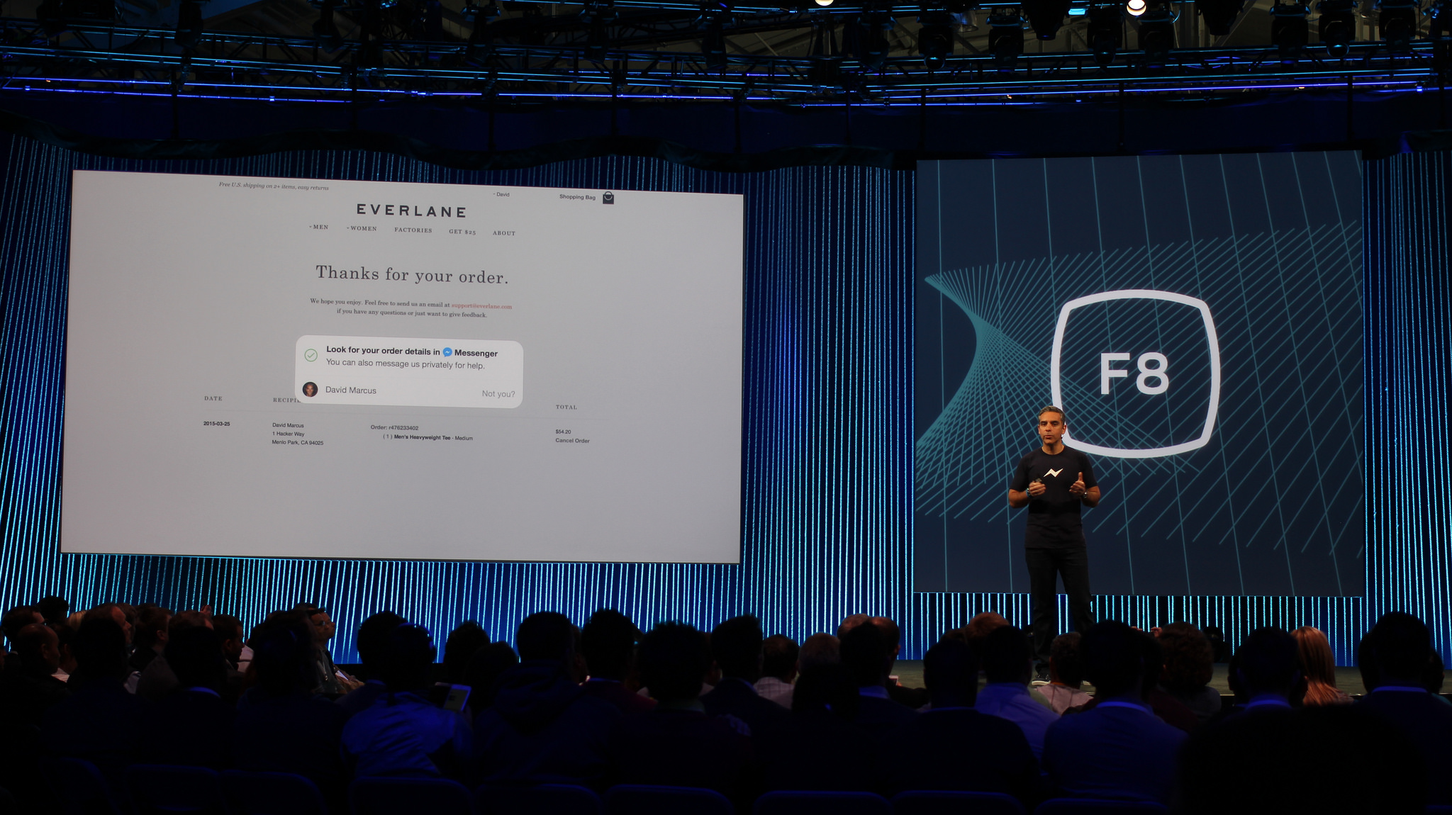 "David Marcus on stage at Facebook's F8 Developers Conference 2015" by Maurizio Pesce via CC BY 2.0