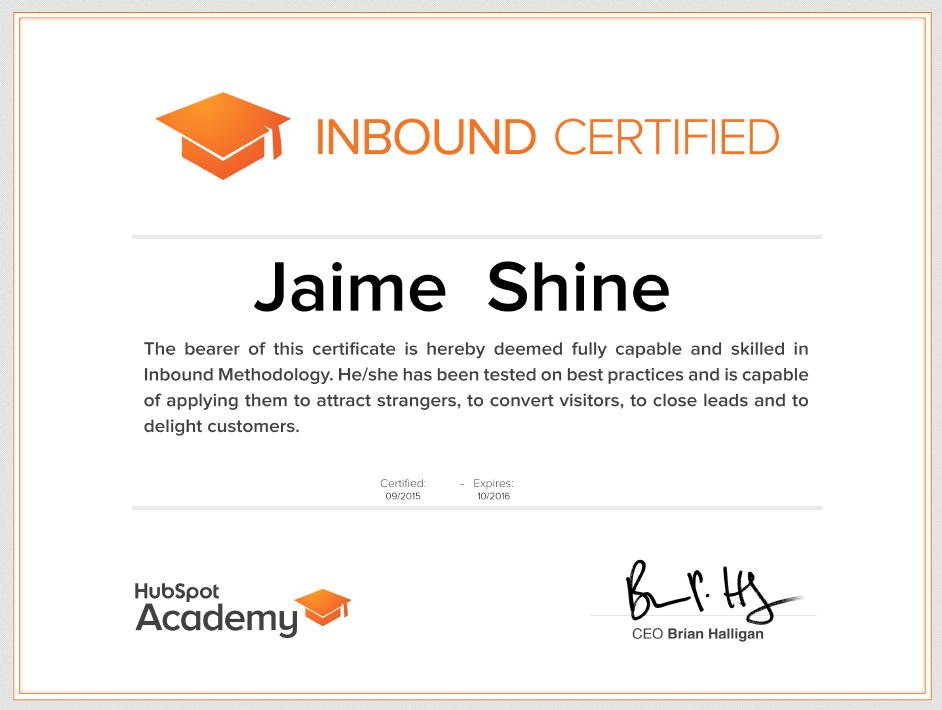 CCC is Inbound Certified!