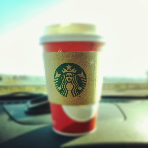 Starbucks logo on coffee sleeve