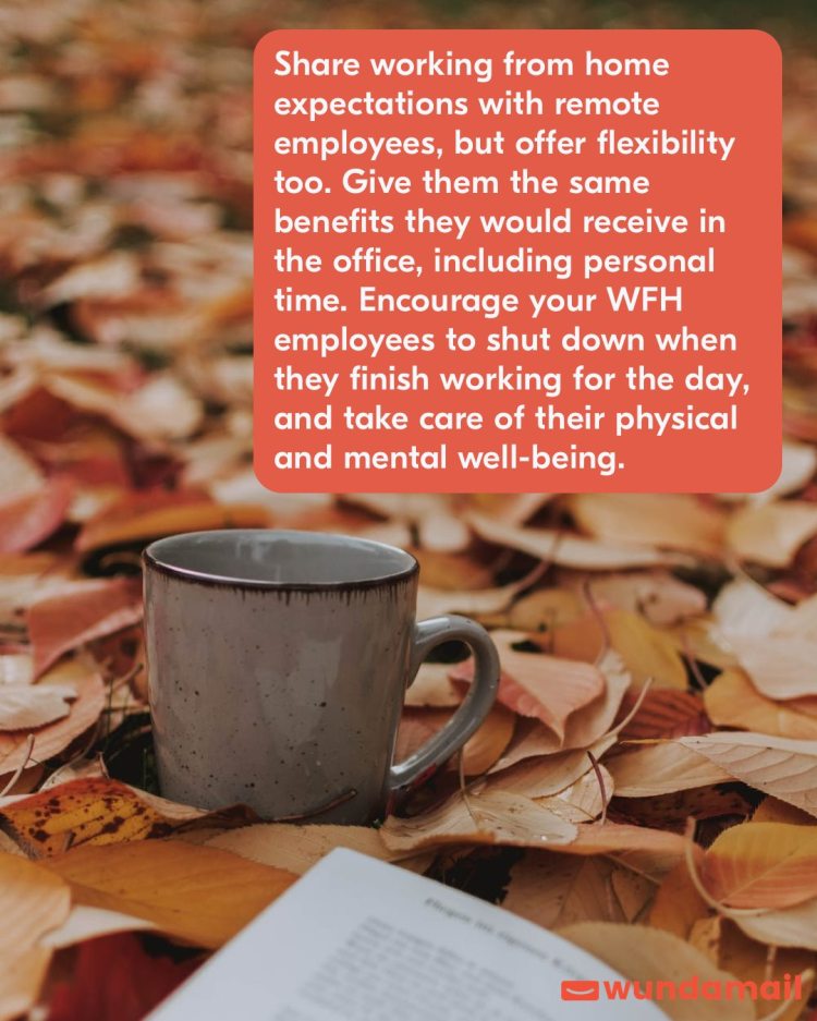 Share working from home expectations with remote employees, but offer flexibility too.