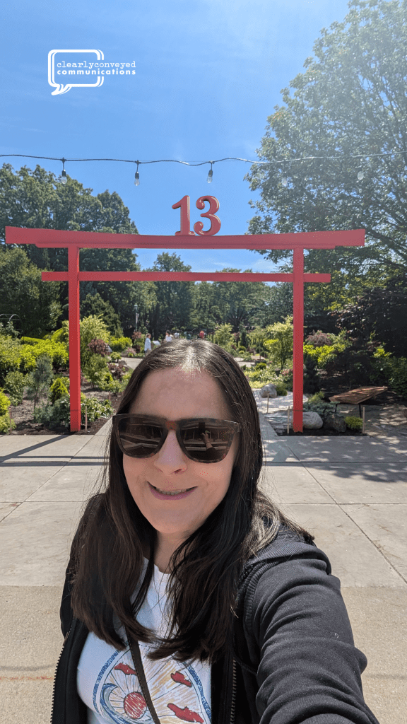 CCC's fearless leader, Jaime, heads into a Japanese Garden at the Cleveland Botanical Garden. But first, a selfie!